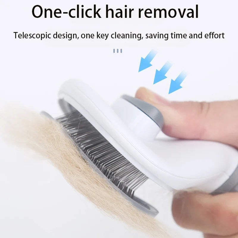 One-Click Pet Dog Hair Removal Brush