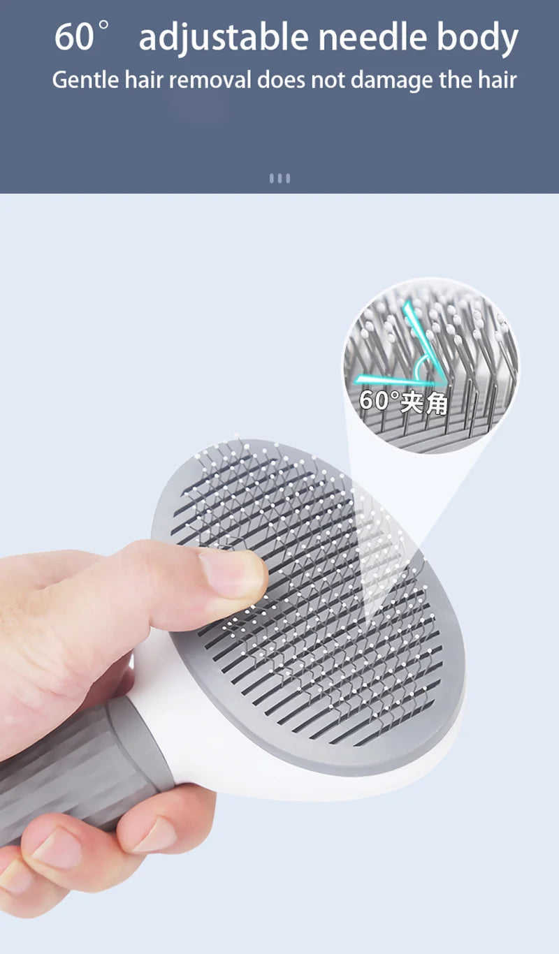 One-Click Pet Dog Hair Removal Brush