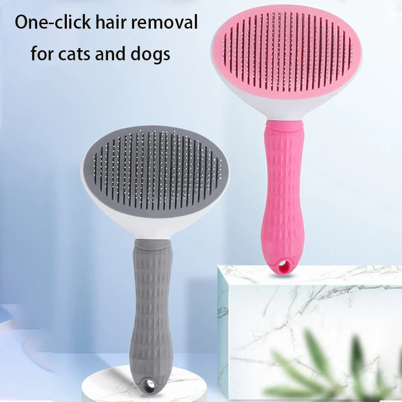 One-Click Pet Dog Hair Removal Brush