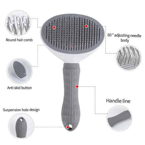 One-Click Pet Dog Hair Removal Brush
