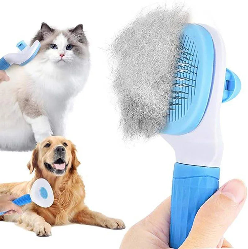 One-Click Pet Dog Hair Removal Brush