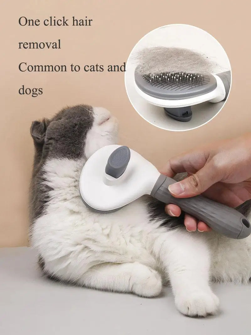 One-Click Pet Dog Hair Removal Brush