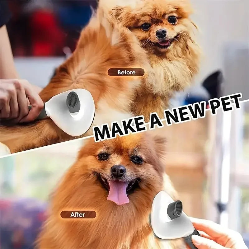 One-Click Pet Dog Hair Removal Brush