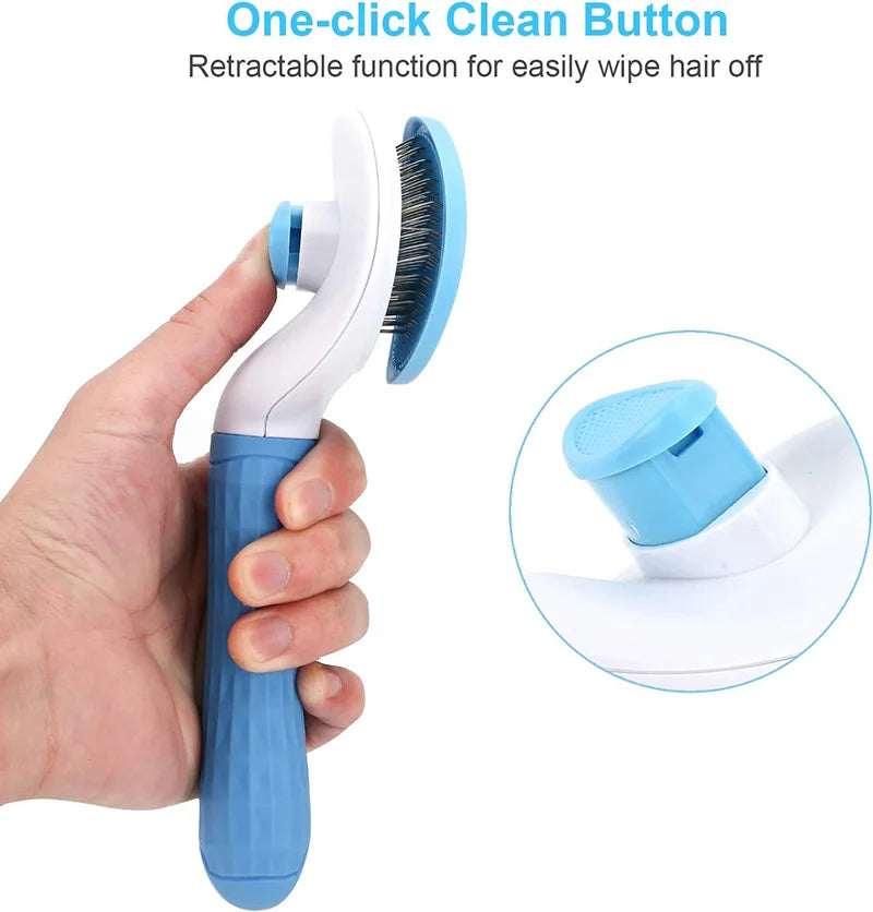 One-Click Pet Dog Hair Removal Brush